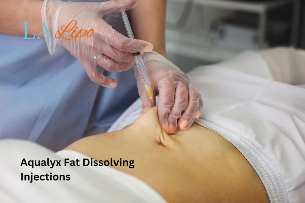 woman having fat dissolving injections Swansea in the stomach