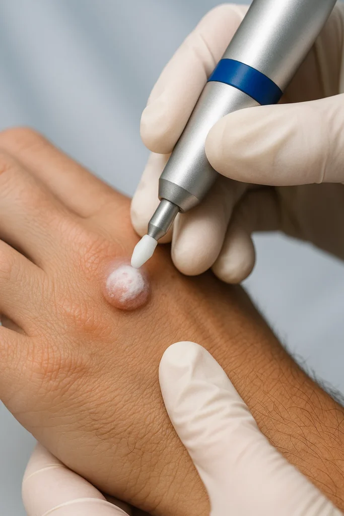 example of wart removal Swansea using cryopen