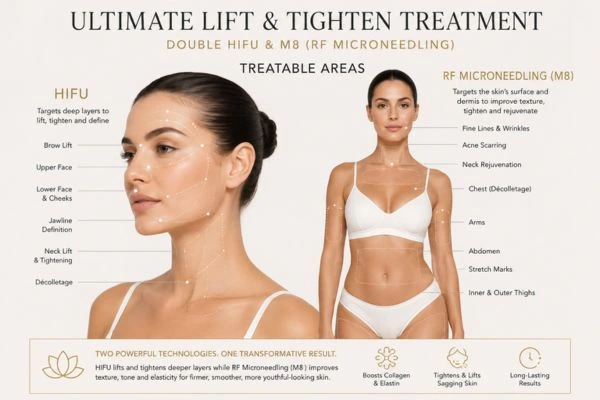 Areas of the body that can be treated - ultimate skin tighten treatment Swansea